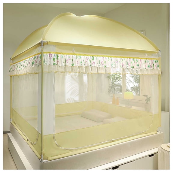 Mosquito Net for Bed, Portable Mongolian Travel Tent, with Double Door with Bottom, Breathable Mosquito Net Tent for Bedroom and Adult Beds