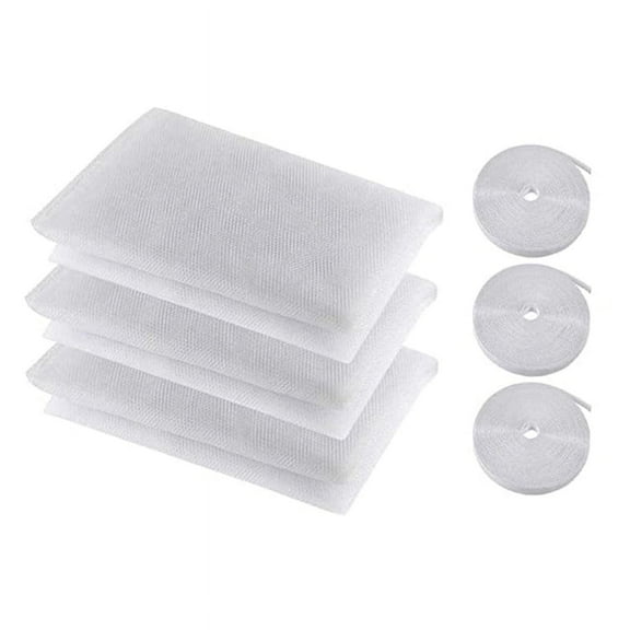 Mosquito Net for Window, 3 PCS Fly Window Screen Mesh Insect Netting Protector and Rolls Self-Adhesive Tapes