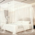 thumbnail image 1 of Mosquito Netting, Bed Canopy Mosquito Net for Bed, Canopy Bed Curtains for Twin Full Size, 4 Corner Post Bedroom Canopy for Kids Adults, Square Bed Drapes Home Decor,  White, 1 of 8
