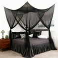 thumbnail image 1 of Mosquito Netting, Bed Canopy Mosquito Net for Bed, Canopy Bed Curtains for Twin Full Size, 4 Corner Post Bedroom Canopy for Kids Adults, Square Bed Drapes Home Decor,  Black, 1 of 8