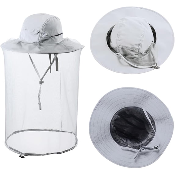 Mosquito Netting Bee Keeper Hat,Garden Bug Gnats Face Cover Head Net Veil Costume Dog Grooming Cap for Women Men Fishing 1Pack