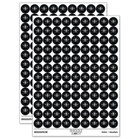 Mosquito Pest Insect Bug 200+ Round Stickers - Black - Gloss Finish - 0.50" Size