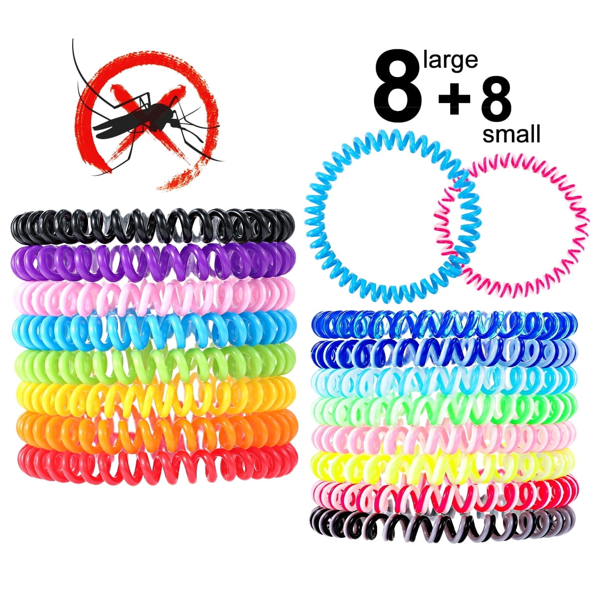 Mosquito Repellent Bracelet 16 Packs Mosquito Bands, 100% Natural Deet Free Insect Repellent Bands, Anti Insects,Bugs and Midge