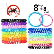 Mosquito Repellent Bracelet 16 Packs Mosquito Bands, 100% Natural Deet Free Insect Repellent Bands, Anti Insects,Bugs and Midge