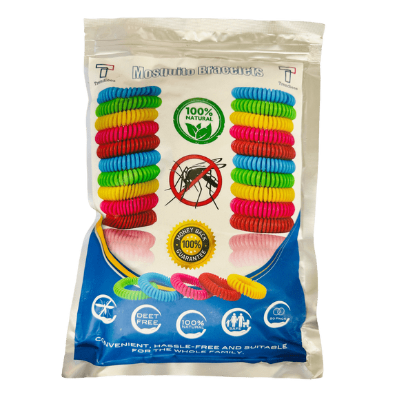 Mosquito Repellent Bracelet - 25Pack - Deet Free Bug Bands for Kids, Adults & Pets - 100% Natural