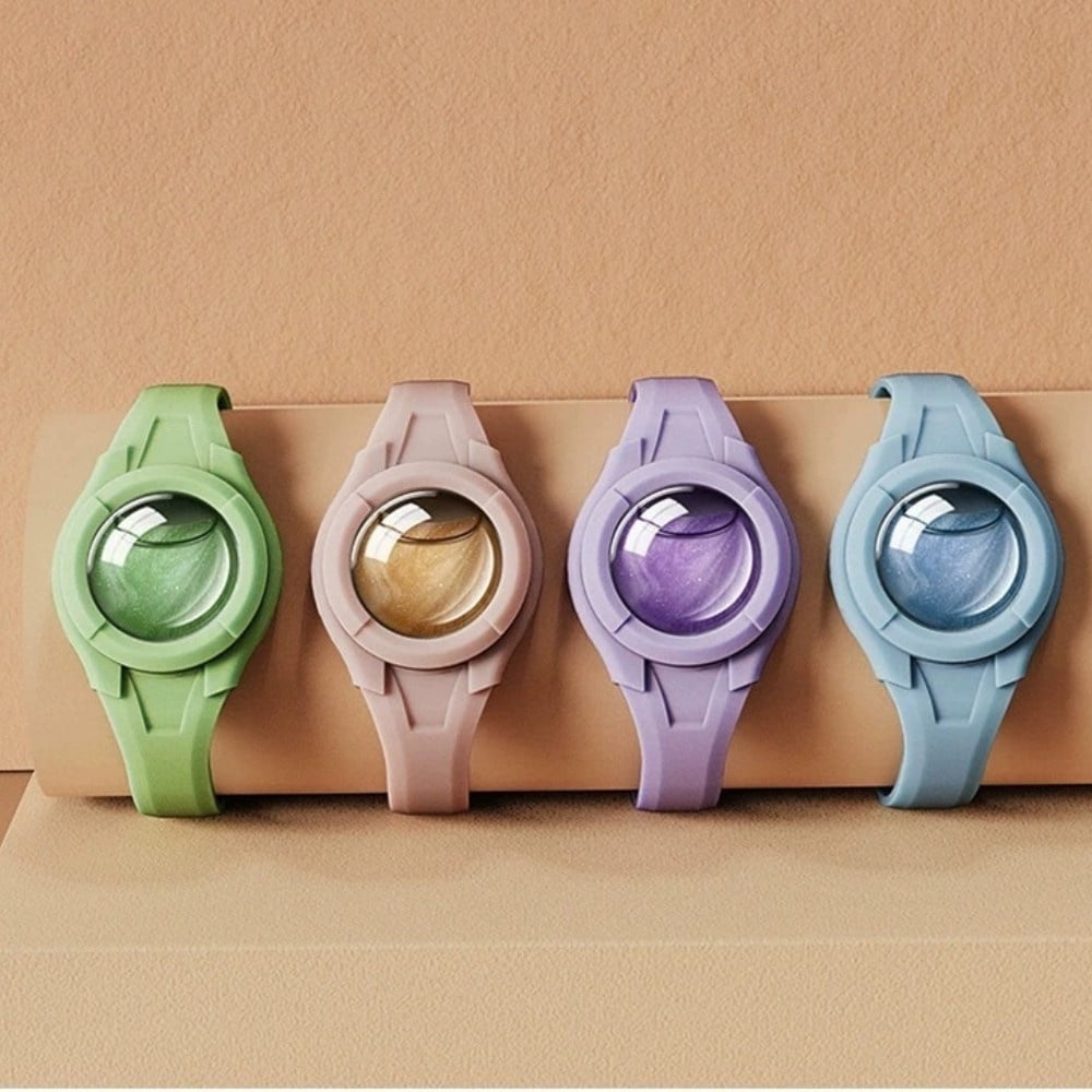 Mosquito Repellent Bracelet Watch,Lightweight Mosquito Repellent Wristband for Kids and Adults,Plant Essential Oil Outdoor Anti-mosquito Silicone Band,Safe Non-toxic,Waterproof,4 Pcs,Multi-color