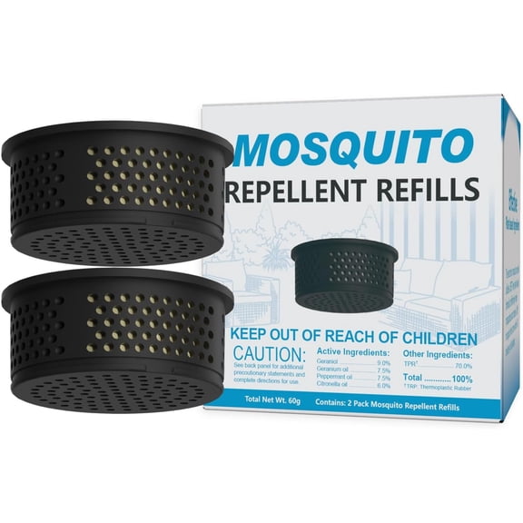 Mosquito Repellent Device Refills 2 Pack 240 Hours Protection Each, Total 480 Hours, Compatible with Mosquito Repeller, Plant-Based Refills for Outdoor Patio Camping Hiking