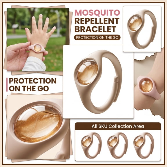 Mosquito Repellent Outdoor Bracelets, Mosquito Repellant Bracelets, Safe for Kids & Pets, Bug Deterrent for Home & Patio, Keep Mosquitoes Camping Travel Fishing
