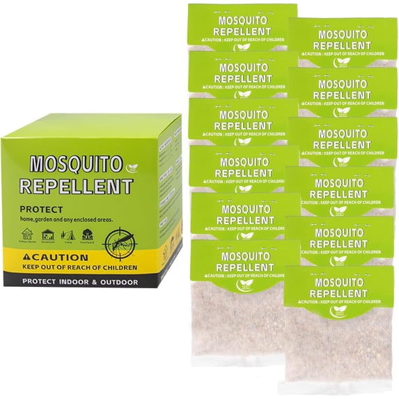 Mosquito Repellent Pouches, Made with Plant Essential Oils, Safe for Kids & Pets When Used As Directed & Pets, Long Lasting Indoor & Outdoor Mosquito Control for Home, Patio, Camping, Travel, 12 Pack
