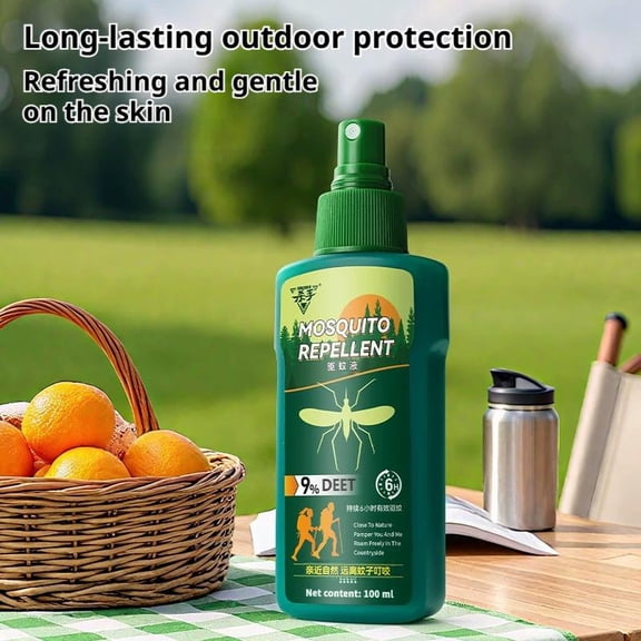 Mosquito Repellent Spray 100ml, DEET 9 Percent Formula for Outdoor Protection, Fine Mist Insect Repeller for Camping Hiking