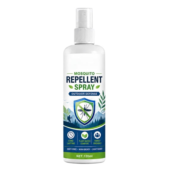 Mosquito Repellent Spray 120ml Plant Based Formula Non Greasy Light Scent Long Lasting Outdoor and Indoor Use Family Safe DEET Free Protection