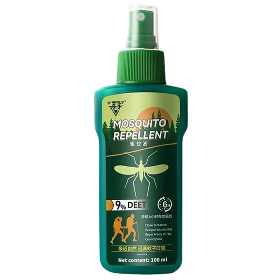 Mosquito Repellent Spray, 9% DEET Formula for Long-Lasting Outdoor Protection, Portable 100ml Bottle