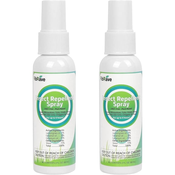 Mosquito Repellent Spray for Body, Insect Repellent Spray Natural Bug Repellent for Skin DEET-Free Travel Size 2 fl oz (2 Pack)