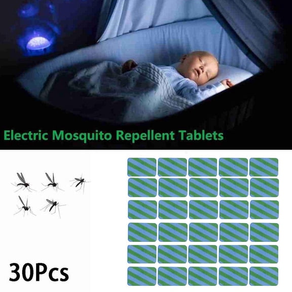 Mosquito Repellent Tablets Refill, 30 Pack Electric Mosquito Repeller Replacement Pads for Indoor Use, Odorless and Long-Lasting