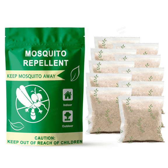 Mosquito Repellent for Patio Indoor & Outdoor Protection for Adults and Children Travel & Camping Use Natural Mosquito Deterrent, 10 Pouches