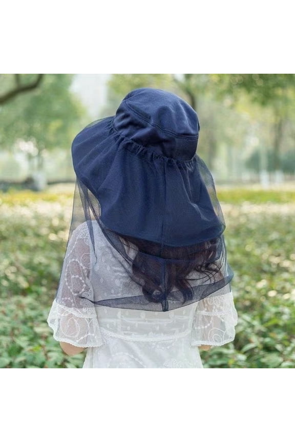 Mosquito Sandstorm Fluff Veil Hat with Headband for Outdoor Protection