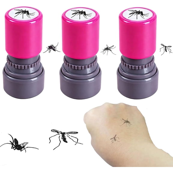 Mosquito Stamp,Mosquito Stamp Prank,Mosquit Smack Stam, Mosquit Smack Prank Stam Funny Portable Trick Toy,for April Fools Day, Party Favor, Office Joke and Craft Projects(3pcs)