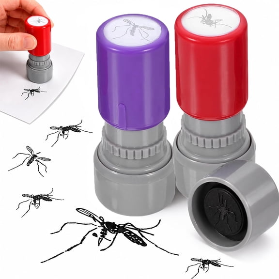 Mosquito Stamp Prank, 2 Pack Self-Inking Novelty Joke Stamper