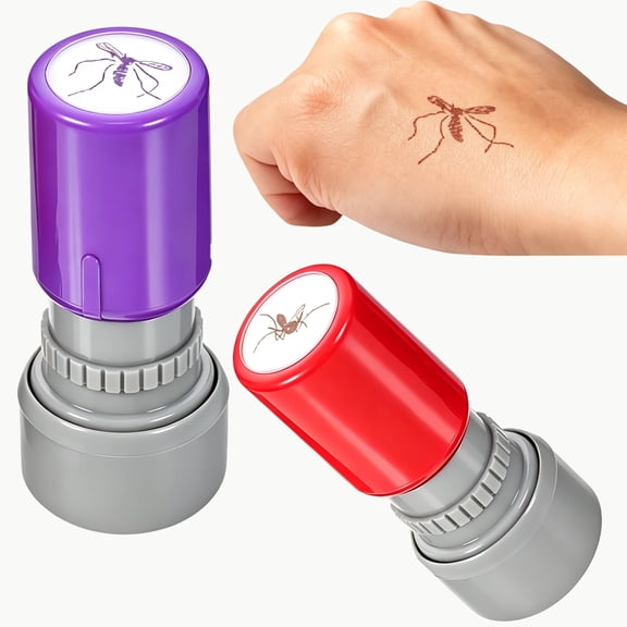 Mosquito Stamp Prank, 2PCS Self-Inking Realistic Bug Pattern Novelty Stamps Set for Party, Office and Holiday Practical Jokes