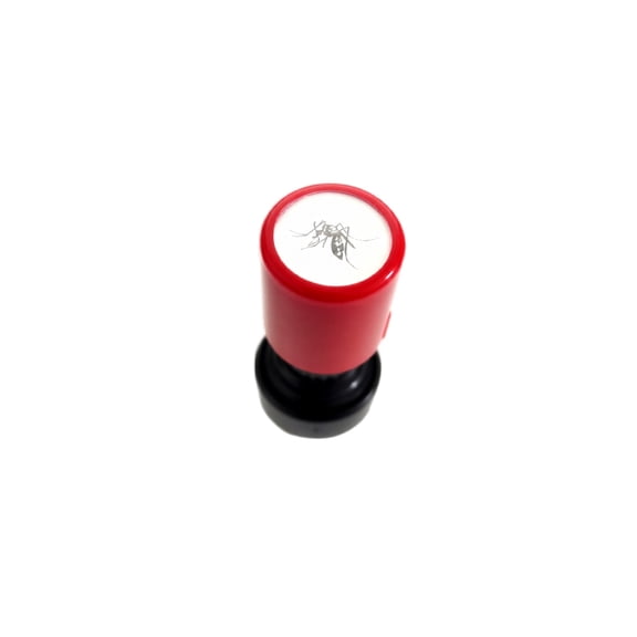 Mosquito Stamp Prank, Realistic Detailed Mosquito Pattern Stamp, Portable Pre-Inked Gag Toy for April Fools Surprise (Red)