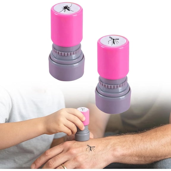 Mosquito Stamp Prank, Self Inking Funny Insect Stamper, Realistic Fake Bug Stamp for April Fools Party Joke Office Novelty Present (2pcs Pink-B)
