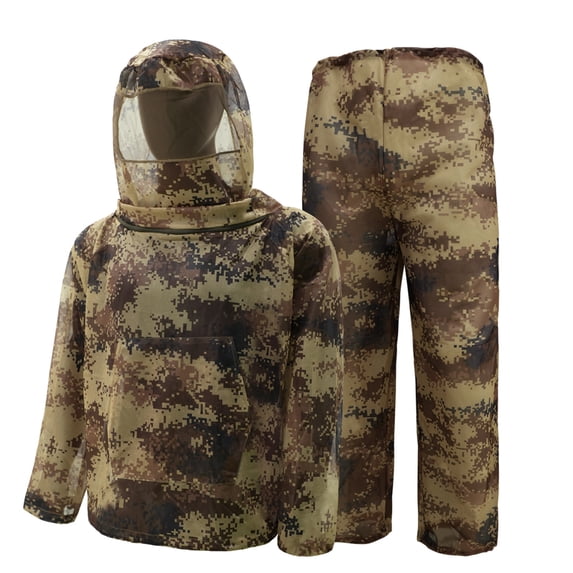 Mosquito Suit for Men Women Hunting Fishing Camo Mesh Suit with Hood ...