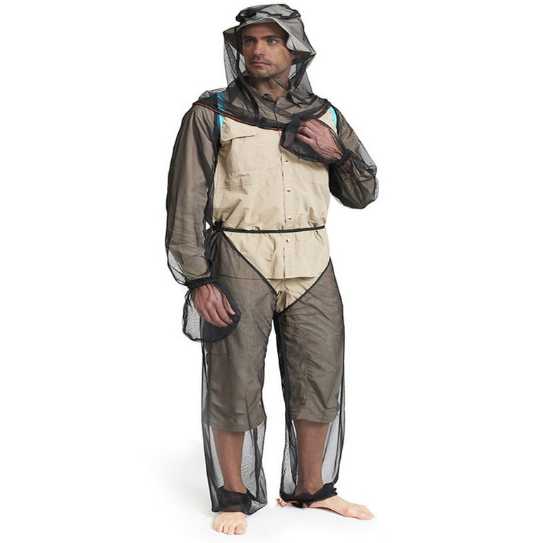 Mosquito Suit Net Bug Pants Jacket w/Hood Mesh Bug Suit for
