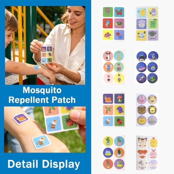 Mosquito Supplies, Mosquito for Student, Cute Animal, Mosquito for Student, 36 Count 3.5 Inch Round Cartoon Animal Pattern Bug for Daily Outdoor Use