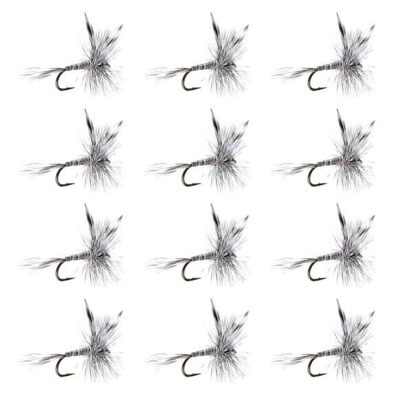 Mosquito Trout Dry Fly Fishing Flies - 12 Flies, Size 10 - Classic Mayfly Imitation Mosquito Gray One Dozen Hook Size 10