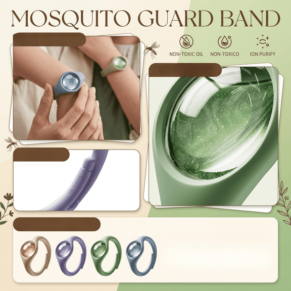 Mosquito Wristband, Mosquito for Skin, Travel Size, Outdoor Mosquito for Patio, for Camping, Hiking, Outdoor Activities, Protection from Mosquitoes and Biting
