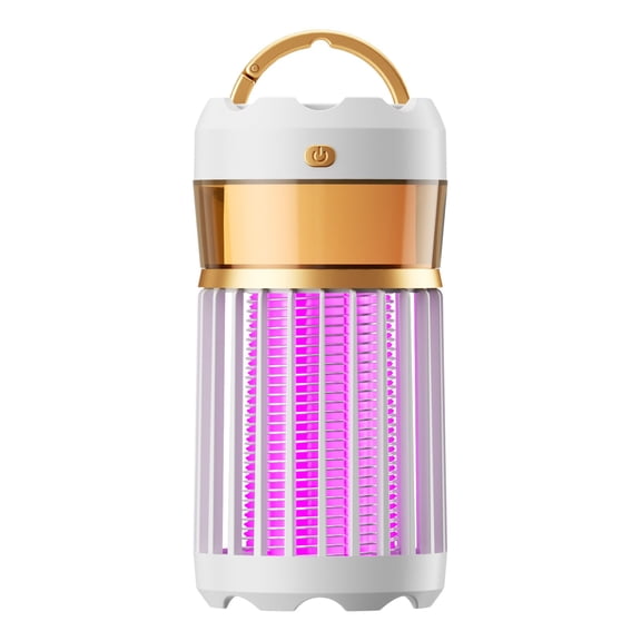 Mosquito Zapper Lamp, LED Bug Zapper, Portable Insect Trap Light, Waterproof USB Rechargeable Mosquito Light with Carry Hook, Camping Mosquito Zapper Light, Powered High Power Bug Zapper Light,White
