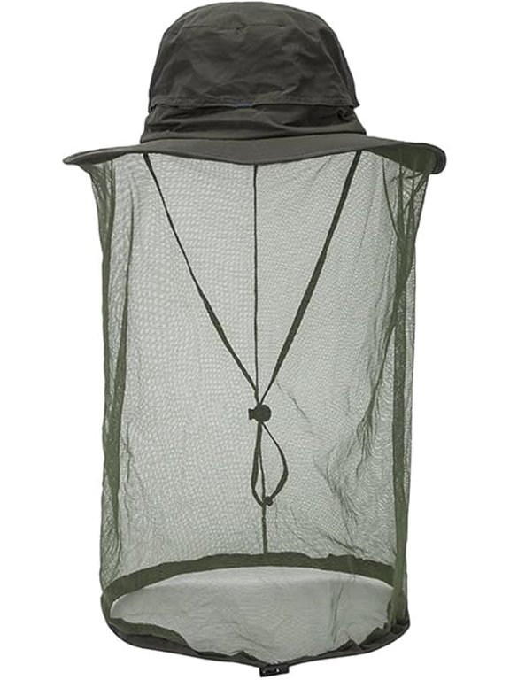 Mosquito net hat Bug Insect Hats with Netting Beekeeper Beekeeping bee Veil hat Safari Hiking Gardening mesh Cap Hood Green, 1 Piece