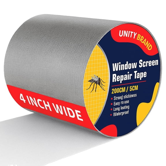 UB Unity Brand Window Screen Repair Tape, Strong Adhesive, Waterproof, Fibreglass, Gray