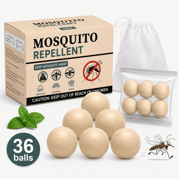 Peppermint Oil Mosquito Repellent - 36Pack Mosquito Repellent Balls for House Garage to Get Rid of Outdoor Indoor for Out Safe for Humans & Pets, kids tick repellent .