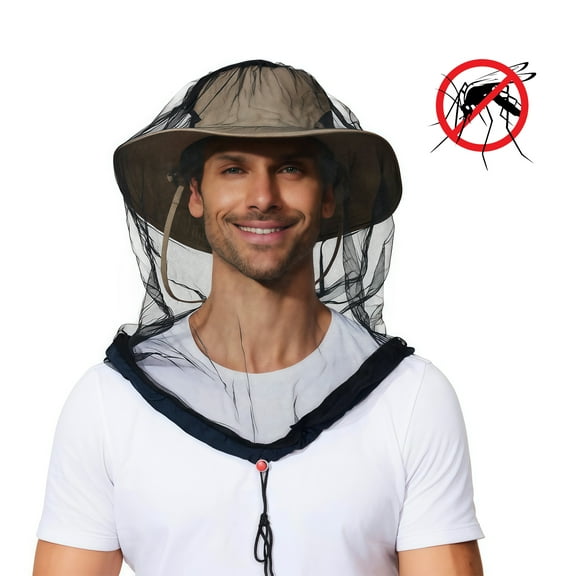 Mosquitoes Head Net Fishing Face Mask Hoods for Camping Hiking Netting for Adults Shield Protections Cover
