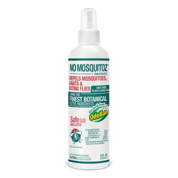 No Mosquitoz Botanical Insect Repellent, DEET-Free, Made with Natural Essential Oils, Non-Greasy Formula, Woodsy Scent, 8 Fl. Oz. Spray Bottle