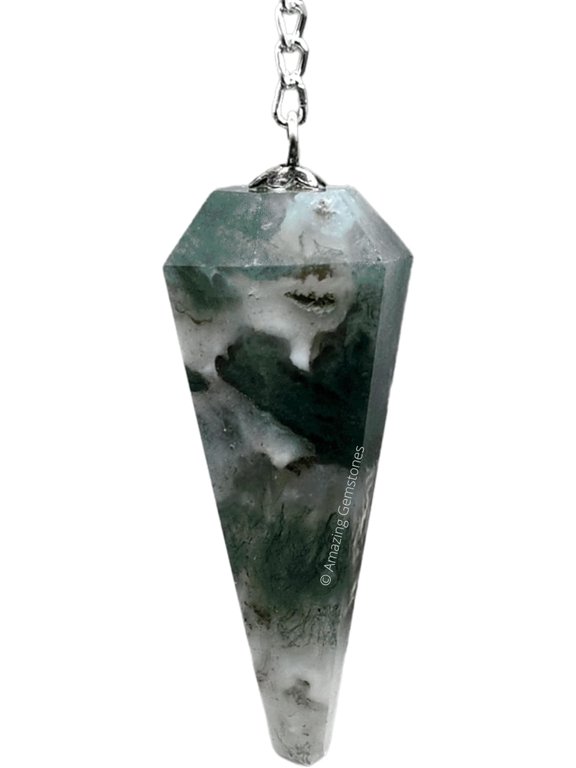 Moss Agate Crystal Pendulum Divination