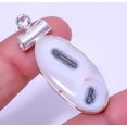 thumbnail image 1 of Moss Agate - India & White Topaz Gemstone 925 Silver Plated Pendant 1.76" A386, Valentine's Day Gift, Birthday Gift, Beautiful Jewelry For Woman, 1 of 2