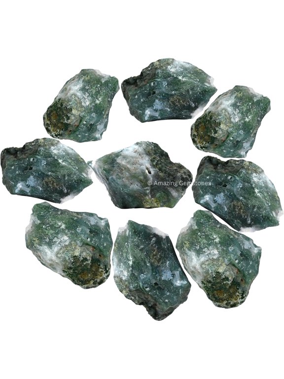 Moss Agate Raw Crystals and Healing Stones (1 lb)