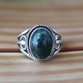 thumbnail image 1 of Moss Agate Ring, 925 Silver Ring, Green Stone Ring, Crystal Ring, Minimalist Ring, Oval Cabochon Ring, Men's Signet Ring, Handmade Jewelry, 1 of 7
