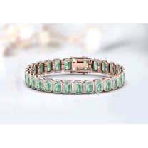 Moss Agate Tennis Bracelet For Women,Wedding Bracelet Gift For Her man,silver with gold plated