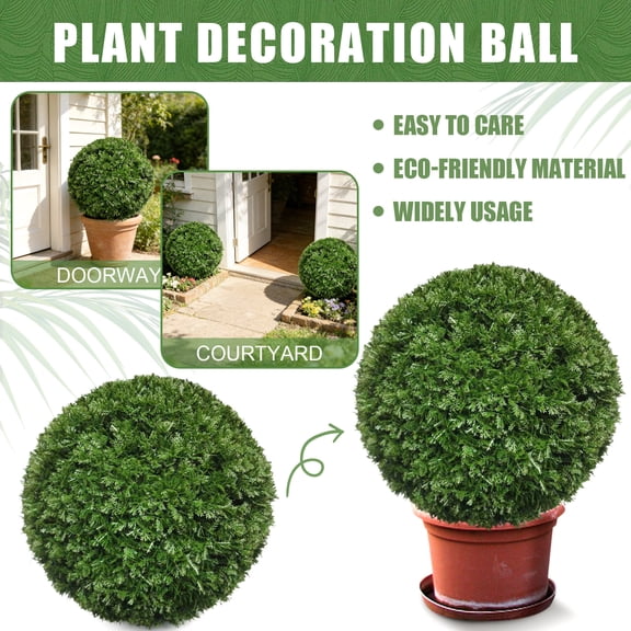 Moss Ball Decor Green Topiary Artificial Greenery Outdoor Decor Plant Decor Topiary Ball 20" Artificial Moss Ball Topiary for Home Decor Garden and Outdoor Spaces
