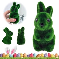 Moss Bunny Decorative Figurines,Flocked Resin Easter Rabbit Decor Green Bunnies,Figurines Garden Artificial Animal Moss for Outdoor Table Home,1/2/4 Pieces