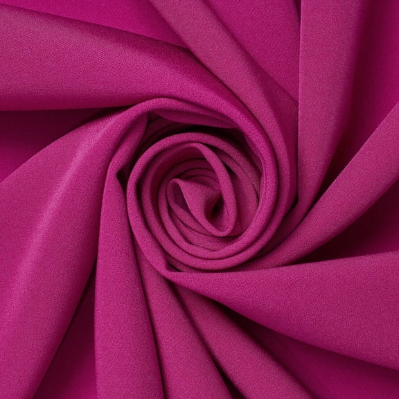 Moss Crepe Fabric Crinkle Pebble 60 Inch Polyester By The Yard - For Sewing Apparel & Accessories - Magenta (1 Yard)
