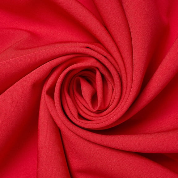 Moss Crepe Fabric Crinkle Pebble 60 Inch Polyester By The Yard - For Sewing Apparel & Accessories - Red (1 Yard)