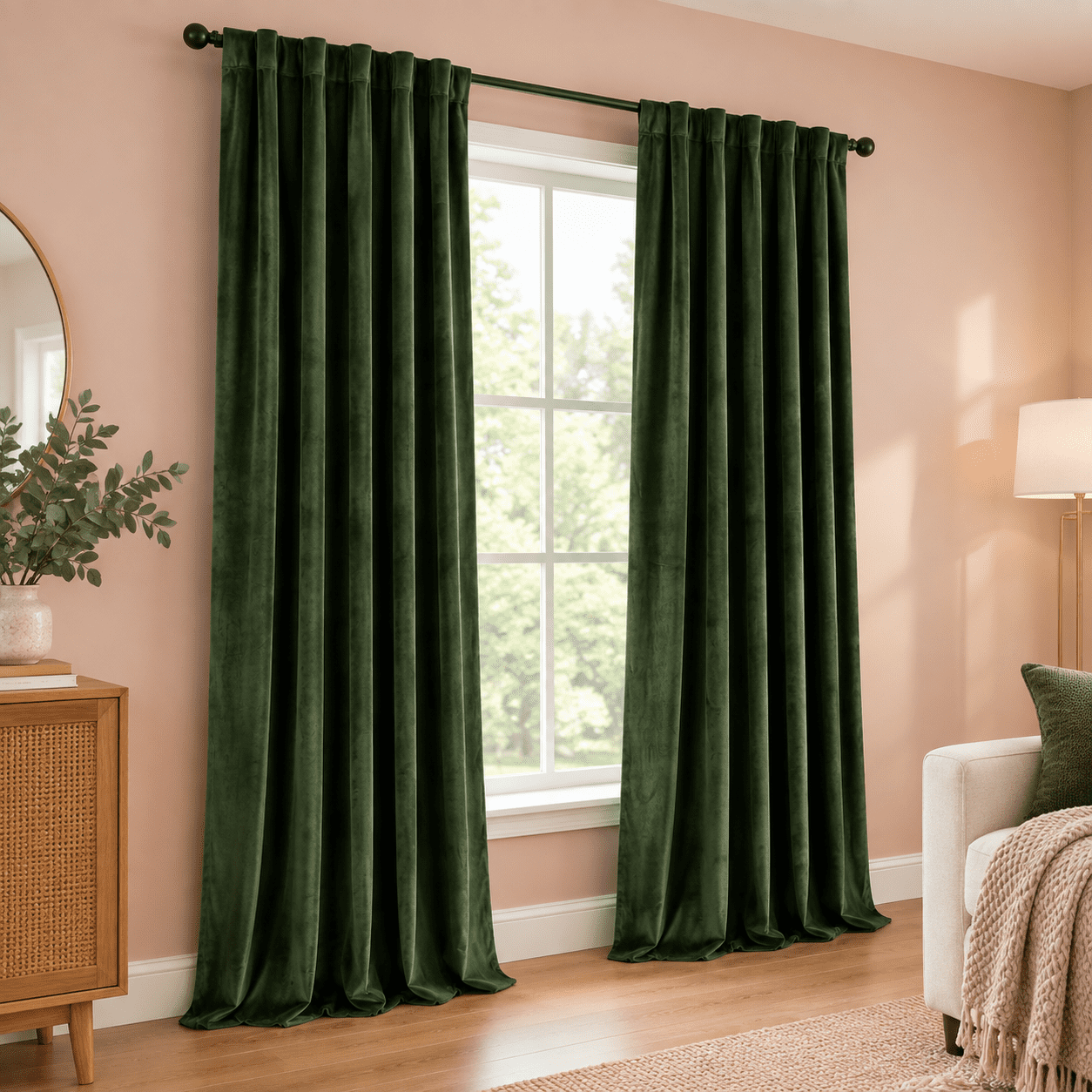 Moss Earthy Curtaluxury Rod Pocket 52*102 Inch 2 Panels - Walmart.com