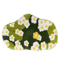 Moss Flocked Area Rug - Non-Slip Foldable Dirt-Resistant Rug for Bedroom & Bedside