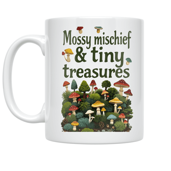 Moss Goblincore Design - Nature Enthusiast - 11 oz Ceramic Coffee Mug
