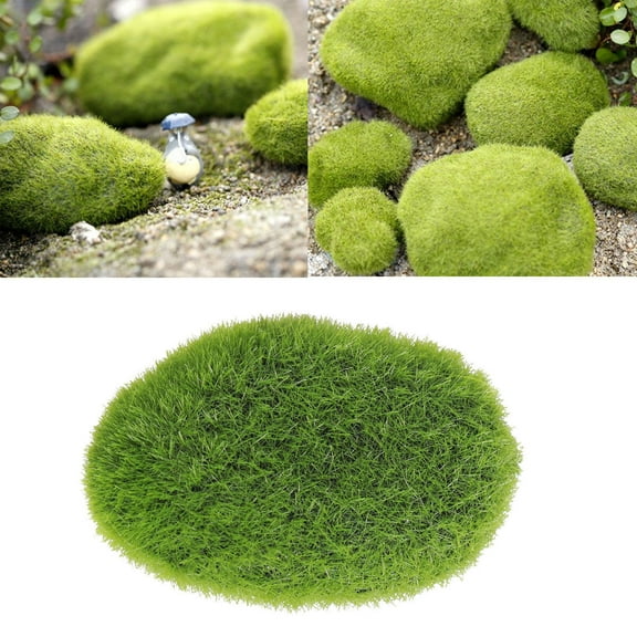Moss Green Environmental Protection Artificial Wonderful Home Accessories Moss Moss Covered Stone Canteen Green 1 Pc