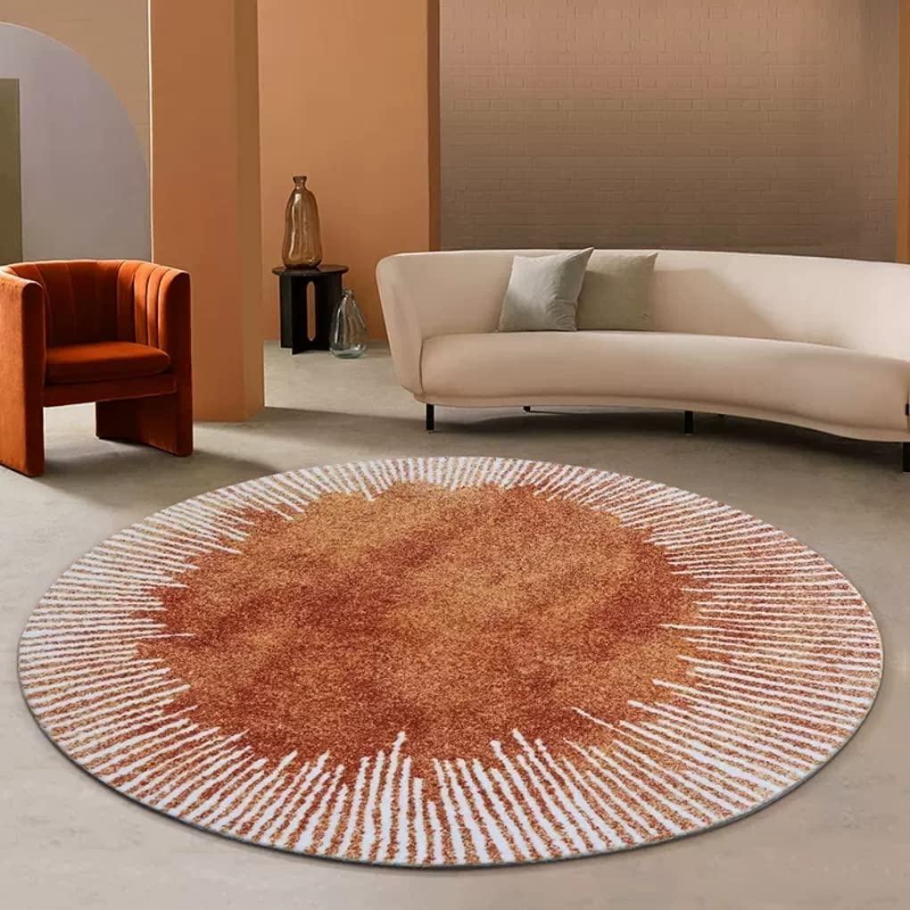 Moss Green Round Boho Sun Area Rug 6ft Washable Soft Thick Rug for